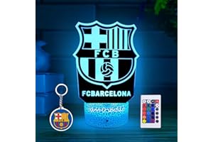 Nocles Lámpara de Fútbol con Llavero – Luz Nocturna 3D para Niños | Regalo Original para Futbolistas | Decoración Infantil con Colores de Equipo