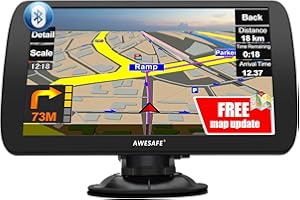 AWESAFE LKW Navi 9 Zoll Navigationsgerät mit Bluetooth 2023 GPS Navigation unterstützt lebenslang Kartenupdate