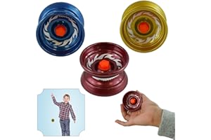 SRVERTEX Yoyo en métal pour enfants débutants, roulement à retour automatique, yo-yo réactif pour jouer des tours de cordes professionnels, corde stable et robuste, cadeaux de fête pour adultes (3 Yoyos, 1 x