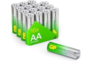 GP Baterie AA 1,5 V Super alkaliczne Longlife G-TECH, opakowanie zapasowe, 16 sztuk baterii AA Mignon R6