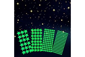 HARIENDNY 554pcs Glow in The Dark Stars Stickers Ceiling Stars Wall Decals, Glowing Star Wall Decor Ceiling Stars Decals for Bedding Room, Glow in The Dark Star Decorations with 4 Different Sizes