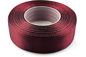 Netuno Satinband Bordeauxröd 25 mm x 32 m Dekorativa Band Tyg Gåva Rosett Satinrulle Polyester Soffband Smycken Band