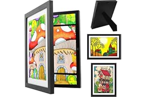 Kitnelw Marco para Dibujos Niños Marco Dibujos Infantiles Cambiar a4 Cuadro Dibujos para Proyectos Artísticos, Escuela, Hogar (Negro)