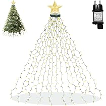 Luci A Cascata Per Albero Di Natale LED - 3 Metri, 400 LED, 8 Modalità, Telecomando, Impermeabile IP44 - Per Interni Ed Esterni