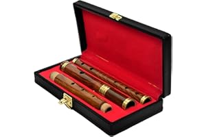 SHYNE KILTS U.K Irish Professional Rosewood D Flöte, Rosenholzflöte aus 4 Einzelstücken, naturbelassen, mit Etui