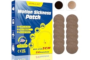 MYMULIKE 24 capsules patch pour le mal des transports, patch anti - nausées pour soulager les vomissements, les nausées et les vertiges dus aux maladies des voitures, des bateaux, des avions