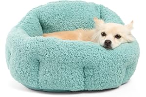 Best Friends by Sheri OrthoComfort Deep Dish Cuddler Sherpa Cat and Dog Bed, Teal, Standard