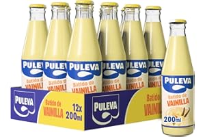 Batido Puleva de Vainilla botella cristal 200ml – Pack 12 unidades