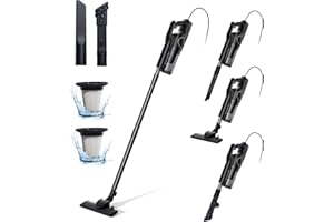 VersLife Aspirateur Balai avec Fil C8, Aspirateur Balai Filaire Puissant 600W et 20Kpa, 4 en 1 Aspirateur Vertical Filtre HEPA, Aspirateur Balai 5m Long Câble, pour Sol Dur Tapis Poils d'animaux.