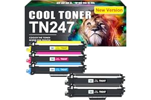 Cool Toner TN247 TN-243CMYK Toner Value Pack Compatible for Brother TN243 DCP-L3550CDW DCP-L3510CDW HL-L3210CW HL-L3230CDW MFC-L3750CDW MFC-L3710CW Ink Cartridges (Black,Cyan,Yellow,Magenta, 5-Pack)