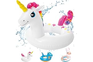 POPOYU Pool Inflatables Pool Floats,Inflatable Swimming Rings for Adults Kids,Pool Tubes Swimming Pool Toys Rubber Ring for Swimming Pool Beach Party Decorations,Kids Summer Gifts