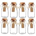 Awtlife, barattoli da latte vintage, in vetro con tappo di sughero
