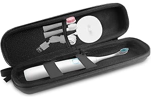 Gvolatee Etui odporne na wstrząsy, etui ochronne do Philips/Sonicare lub innego modelu tego samego rozmiaru, skóra PU, odporna na wstrząsy trwała, higieniczna - czarna, czarny