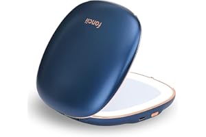 ‎FANCII Fancii wiederaufladbar Taschenspiegel mit Dimmbares LED Licht, 1X / 10X Vergrößerung - Make Up Spiegel Klein Kosmetikspiegel Beleuchtet für Unterwegs (Blau)