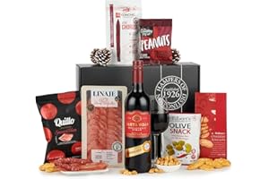 Thornton & France Savoury Gift Box Luxury Food Hamper With Red Wine | Ideal For Sharing | 9 Delicious Items