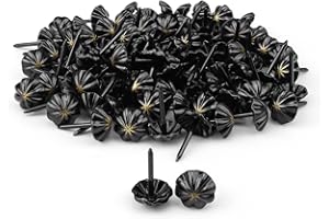 DIYCUT Vintage Clou Tapissier 11MM × 17MM, 100 Pièces Clou pour Fauteuil, Forme de Pétale DIY Clous Décoratifs, Clou Tapissier Bronze pour Meuble Objets en Bois