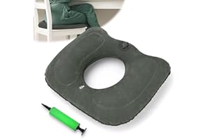 ZEBETTER-HSC Sitzkissen Orthopädisch, Hämorrhoiden Sitzkissen mit Pumpe, Grau Sitzkissen Aufblasbar Orthopädisches Rundkissen, Aufblasbares Sitzkissen Hämorrhoiden zur Hämorrhoiden, Coccyx, Zysten, Schwangerschaft