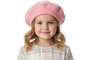 TOPTIE bérets en Laine pour Fille Français Classique Casquette Béret 9,5 Pouces de Diamètre