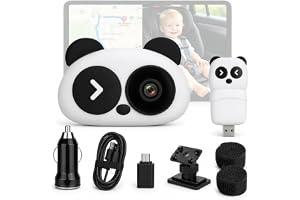 Baby Bilkamera för Apple CarPlay från MMOBIEL – Baby Baksätesmonitor med Delad Skärm, 120° Vidvinkel, 1080P HD, WiFi, USB-C &