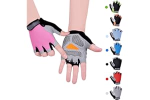 CubePlug Kids Boy Girl Cycling Climing Half Finger Gloves GEL Padded BMX Bike Fingerless Gym Antislip Grip Kids Children [SPI]