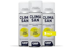 CAMP Climasan One Shot Spray - Igienizzante Climatizzatore e Abitacolo Auto Monodose, Spray Pulizia Condizionatore ad Azione Purificante - Ideale per Rimuovere Germi e Batteri, Made in Italy, 3x200ml