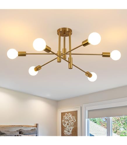 Lustre Suspendu Hofstein 4 Bras – Style Rétro Industriel, Bois Noir Et Marron, Pour Salon