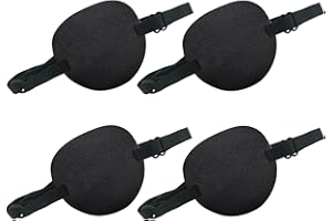 THSIREE 4PCS Eye Patch, Medical Eye Patches Comfortable Pirate Eye Patch with Adjustable Buckle, Treat Lazy Eye Amblyopia Strabismus for Adults and Kids
