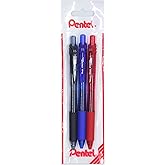 Pentel ENERGEL 0.5 mm Likit Roller Kalem Siyah/Mavi/Kırmızı 3'l&uuml; set