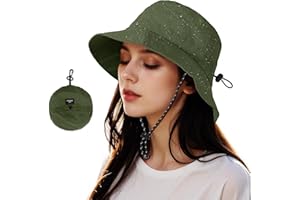ACADO Waterproof Bucket Hat Women - UV Protection Fishing Hats Ladies Adjustable Foldable Rain Hat Sun Summer Outdoor Hiking Cap