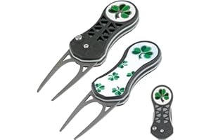 Asbri Golf Shamrock Reparador de Marcas de Paso, Negro