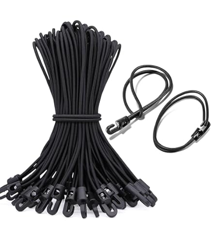 Elastici Gancio 20cm 25 Corde Elastiche Con Ganci 20cm - Per Campeggio E Fissaggi Cinghie Elastiche Campeggio