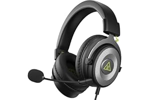 EKSA Casque Gaming, Casque Gamer avec Micro Antibruit Enfichable, Casque PC Son Stéréo Bass 3.5mm, Casque Audio pour PS4 PS5 Switch Xbox Laptop Tablette