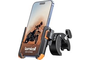Lamicall Motocyklowy uchwyt na telefon do filmowania - 【1s szybkie zapięcie】 Uniwersalny uchwyt na telefon motocyklowy do telefonu iPhone 16 15 14 13 12 Pro Max Plus Mini, Xs XR, Samsung, 4,7-7 cala
