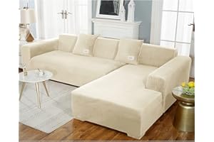 VEAI Velours Housse de Canapé d'angle Extensible 3 4 2 Places avec Accoudoirs Couverture de Canapé, Le Revêtement de Canapé d'angle en Forme de L Doit en Acheter Deux (Color : F, Size : 190-230cm)