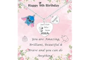 Waeceip Birthday Necklace Gifts Happy 5th to 16th Birthday Gifts for Girls Daughter Sister Niece Friends Granddaughter Just A Girl Who Loves Gifts