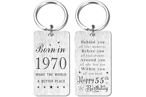Gezxin Happy Birthday Keyring Gifts for Women Men-Personalised Steel Bday Gifts- Make The World A Better Place