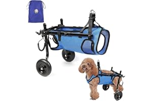 SBYZM Fauteuil roulant pour pattes arrière, fauteuil roulant pour petits chiens de 0,5 à 3 kg, chariot pour animaux de compagnie avec roues, support de jambe pour chien et soutien de hanche, aide les petits