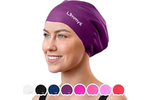 Limmys Czepek pływacki dla dorosłych z długimi włosami - 100% silikonowy czepek kąpielowy dla dzieci dla mężczyzn i kobiet - jakość premium, elastyczne i wygodne czapki kąpielowe