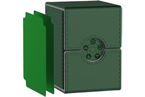 MIXPOET Estuche para Cartas Magic MTG, Deck Box, Magnetic Flip Box con 2 Divider, Caja Cartas Se Adapta an hasta 110 TCG Tarjeta - Verde