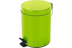 Spirella Sydney 5L Pattumiera Rotonda a Pedale con Secchiello Estraibile, Cestino della Spazzatura con Bidoncino per i Rifiuti di Bagno, Cucina e Ufficio - Verde