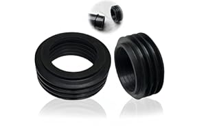 FLLYVLY Connettore per Tubo di Scarico WC, Manicotto in Gomma per Cassetta di Scarico da Incasso, Diametro Interno 36-45 mm, Diametro Esterno 60 mm, Altezza 26 mm,manicotto in gomma flessibile, Colore Nero