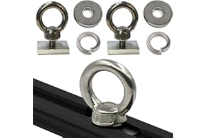 AUXPHOME Paquete de 2 anillos de amarre de acero inoxidable de liberación rápida para carril de carril de amarre con ojales, anillos tóricos de anclaje, anillo de amarre de línea de fijación