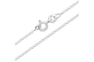 Amberta Cadenas Plata Hombre Mujer | Collar Fino Singapur Veneciano Paperclip Bolitas Serpiente 40 45 50 55 60 cm