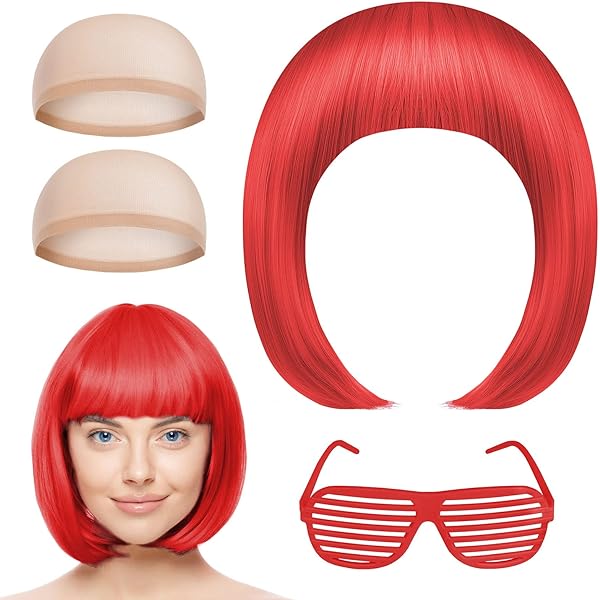 Parrucca Bob Pageboy Per Carnevale - 100% Poliestere, Taglia Unica, 13 Colori, Per Feste E Travestimenti