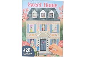 Depesche 13806 Create Your Sweet Home - Stickerbuch mit 24 Seiten zum Gestalten verschiedener Räume, inkl. mehr als 420 Sticker
