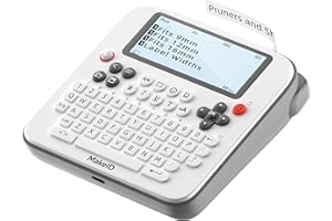 Makeid E1 Etichettatrice Portatile, Stampante Termica Compatibile Bluetooth - Tastiera QWERTY, Schermo LCD da 4,42" - Stampa Etichette Adesive Impermeabili da 16 mm - Include Cavo USB