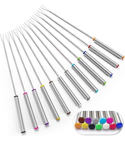 Forchette Per Fonduta Kuhn Rikon - Set 6 Pezzi, Design Croce Svizzera, In Acciaio Inox E Legno - Foto 5