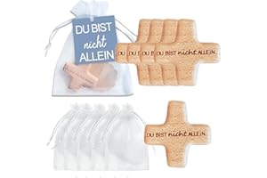 MKISHINE 5pcs Holzkreuz - Du bist nicht allein: Kleines Holzkreuz im Beutel Sonstiges Zubehör -Glücksbringer konfirmation geschenk kommunion geschenke für jungen