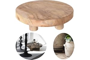 LS-LebenStil Teak Holz-Tischchen Rund 30x8cm Blumenständer Pflanzenhocker Deko Hocker