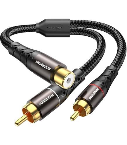 AudioQuest Répartiteur en Y : Un câble RCA Femelle vers Deux RCA mâles de 15 ,24 cm